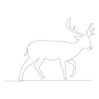 cerf un ligne art dessin minimaliste conception vecteur et illustration