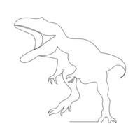 dinosaure continu un ligne dessin illustration art vecteur conception