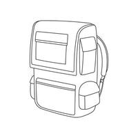 main tiré des gamins dessin dessin animé vecteur illustration camping sac icône isolé sur blanc