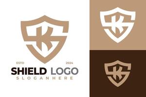 lettre k bouclier logo conception vecteur symbole icône illustration