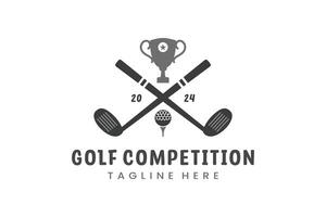 moderne plat conception unique le golf Balle championnat logo modèle et minimaliste jouer au golf logo concept vecteur