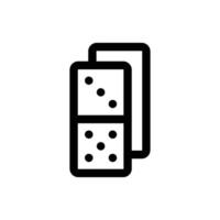 Facile domino cartes ligne icône isolé sur une blanc Contexte vecteur