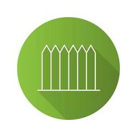 icône de clôture plat linéaire grandissime. piquet. palissade. symbole de contour de vecteur