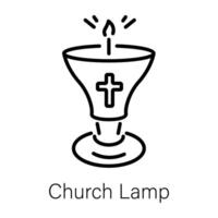 branché église lampe vecteur