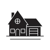 icône de glyphe de chalet. symbole de silhouette. Maison familiale. résidence. espace négatif. illustration vectorielle isolée vecteur