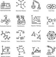 pack de chimique équations linéaire Icônes vecteur