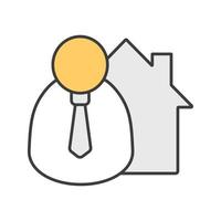 icône de couleur de courtier. agent immobilier. illustration vectorielle isolée vecteur