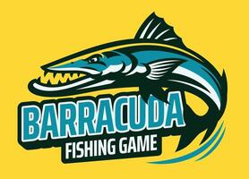 sauter barracuda pêche Jeu mascotte logo conception vecteur