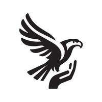 Facile noir et blanc Aigle logo vecteur