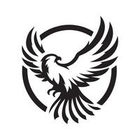 Facile noir et blanc Aigle logo vecteur