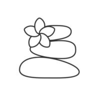 pierres pour l'icône linéaire de massage. illustration de la ligne mince. symbole de contour de salon de spa. dessin de contour isolé de vecteur