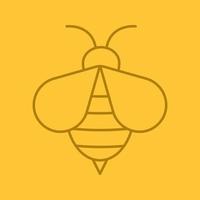 icône linéaire de couleur d'abeille de miel. guêpe. signe du rucher. symboles de contour de ligne mince sur fond de couleur. illustration vectorielle vecteur
