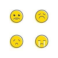 modèle d'illustration vectorielle de conception d'icône d'émotion triste vecteur