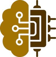 cerveau circuit Créatif icône conception vecteur