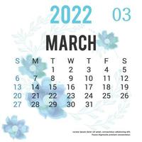 conception de modèle de calendrier imprimable 2022 vecteur