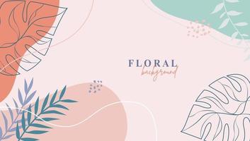 bannière de modèle floral abstrait. fond organique minimal à la mode. vecteur, beauté florale, toile de fond, couleurs pastel vecteur