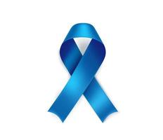 symbole du mois de sensibilisation au cancer de la prostate. ruban bleu isolé sur fond blanc vecteur