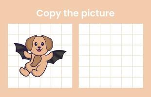 copier l'image d'un chien mignon. jeu éducatif pour les enfants. illustration de vecteur de dessin animé