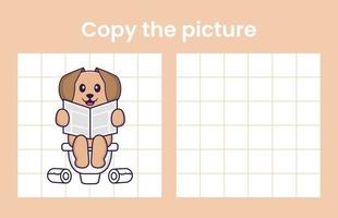 copier l'image d'un chien mignon. jeu éducatif pour les enfants. illustration de vecteur de dessin animé