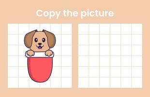 copier l'image d'un chien mignon. jeu éducatif pour les enfants. illustration de vecteur de dessin animé