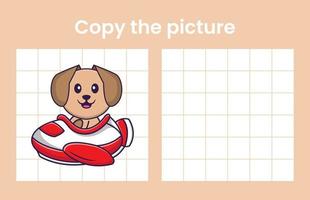 copier l'image d'un chien mignon. jeu éducatif pour les enfants. illustration de vecteur de dessin animé