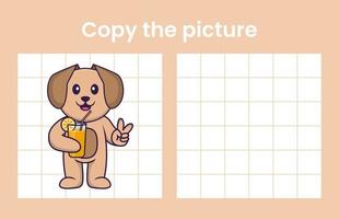 copier l'image d'un chien mignon. jeu éducatif pour les enfants. illustration de vecteur de dessin animé