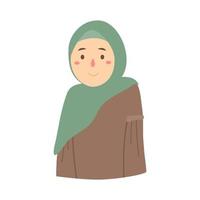 fille en hijab vert vecteur