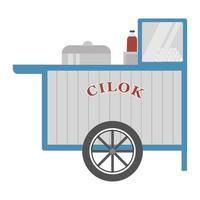 illustration de chariot cilok petite boulette de viande vecteur