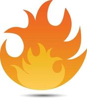 icône de vecteur de flamme de feu au design plat