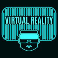 casque de réalité virtuelle avec logo lumineux vert acide vecteur