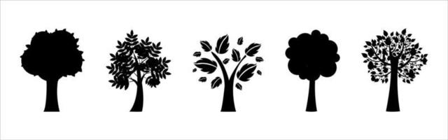silhouettes d'arbres détaillées vecteur