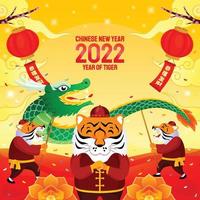 nouvel an chinois de fond de tigre vecteur