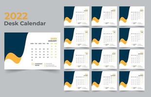 conception de calendrier de bureau 2022 vecteur