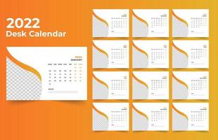 conception de calendrier de bureau 2022 vecteur