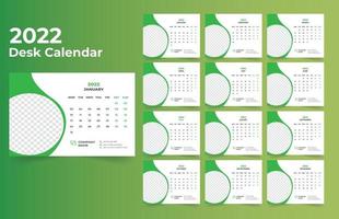 conception de calendrier de bureau 2022 vecteur