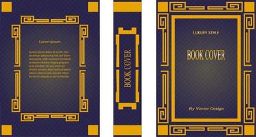 couverture de livre de luxe avec style de ligne dorée en chine par vecteur