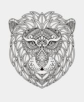 livre de coloriage tête de lion illustration vectorielle vecteur