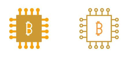 icône de vecteur de puce bitcoin