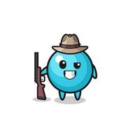 Mascotte de chasseur de myrtilles tenant un fusil vecteur