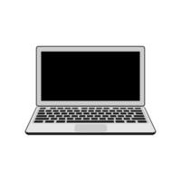 ordinateur portable vierge sur fond blanc pour un design décoratif. vecteur