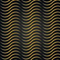 Abstrait luxe or jaune ligne rayée transparente motif vagues fond noir vecteur