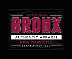 conception de t-shirt vecteur typographie bronx new york city