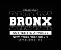 conception de t-shirt vecteur typographie bronx new york city