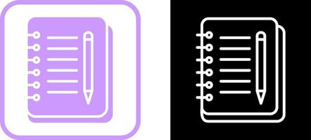 icône de vecteur de cahier et stylo