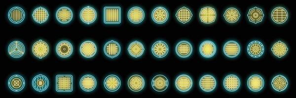 icônes de trou d'homme définies vecteur néon