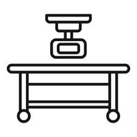 fluorographie lit contrôle icône contour vecteur. machine diagnostic vecteur