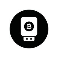 icône de glyphe usb bitcoin vecteur