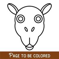 visage de chameau drôle à colorier, le livre de coloriage pour les enfants d'âge préscolaire avec un niveau de jeu éducatif facile, moyen. vecteur