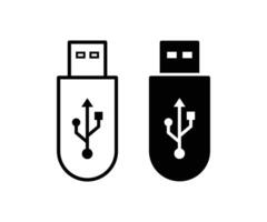 USB icône ensemble. éclat disque signe et symbole. éclat conduire signe. vecteur