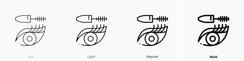 mascara icône. mince, lumière, ordinaire et audacieux style conception isolé sur blanc Contexte vecteur